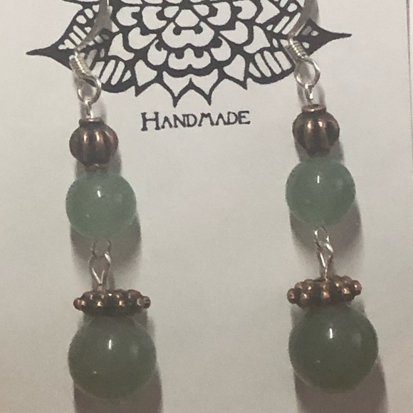 Fancy Green Jasper & Copper Earrings - Picture 5 of 8